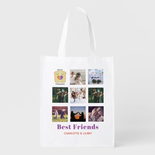 BFF Photo Collage Gift Peanutbutter Jelly Sandwich Grocery Bag