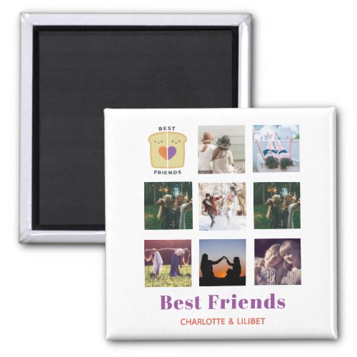 BFF Photo Collage Gift Peanutbutter Jelly Sandwich Magnet