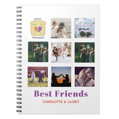BFF Photo Collage Gift Peanutbutter Jelly Sandwich Notebook