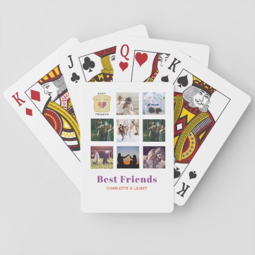 BFF Photo Collage Gift Peanutbutter Jelly Sandwich Playing Cards