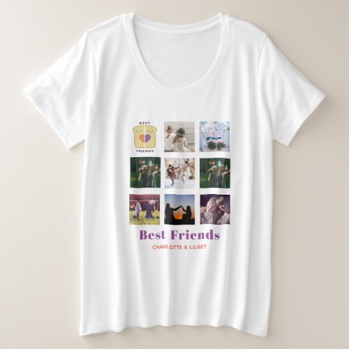 BFF Photo Collage Gift Peanutbutter Jelly Sandwich Plus Size T_Shirt