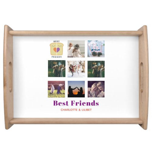 BFF Photo Collage Gift Peanutbutter Jelly Sandwich Serving Tray