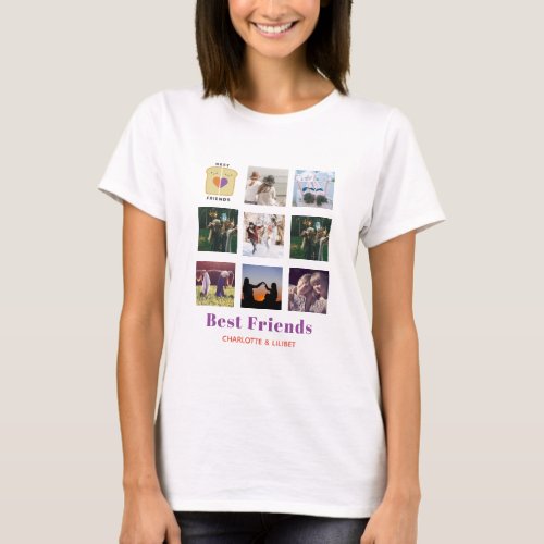 BFF Photo Collage Gift Peanutbutter Jelly Sandwich T_Shirt