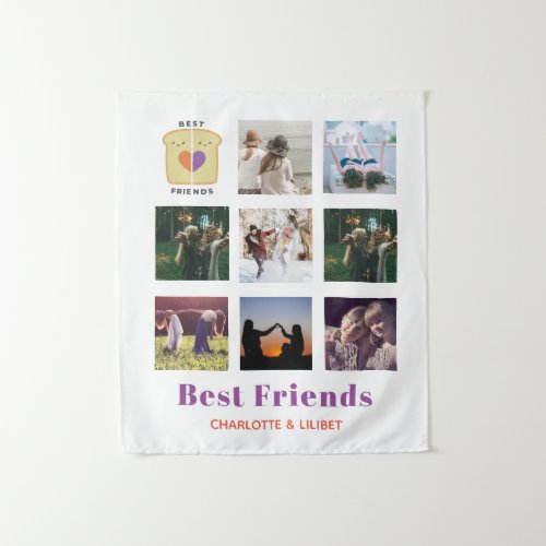 BFF Photo Collage Gift Peanutbutter Jelly Sandwich Tapestry