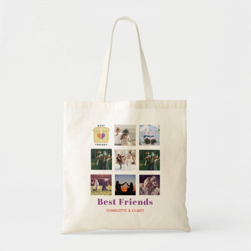 BFF Photo Collage Gift Peanutbutter Jelly Sandwich Tote Bag