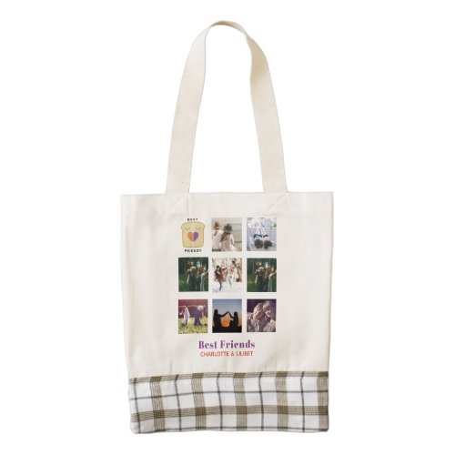 BFF Photo Collage Gift Peanutbutter Jelly Sandwich Zazzle HEART Tote Bag