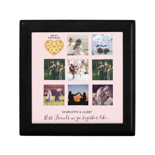 BFF Photo Collage Gifts Dusty Pink PIZZA Friends Gift Box