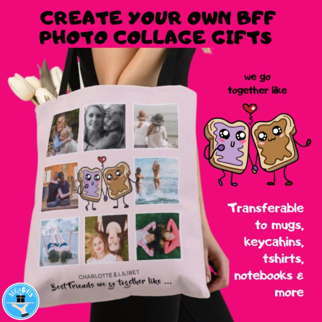BFF Photo Collage gifts - We Go Together Like Tote Bag (Creator Uploaded)