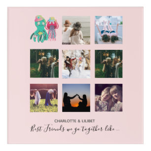 BFF Photo Collage Jellyfish Octopus Custom Gift Acrylic Print