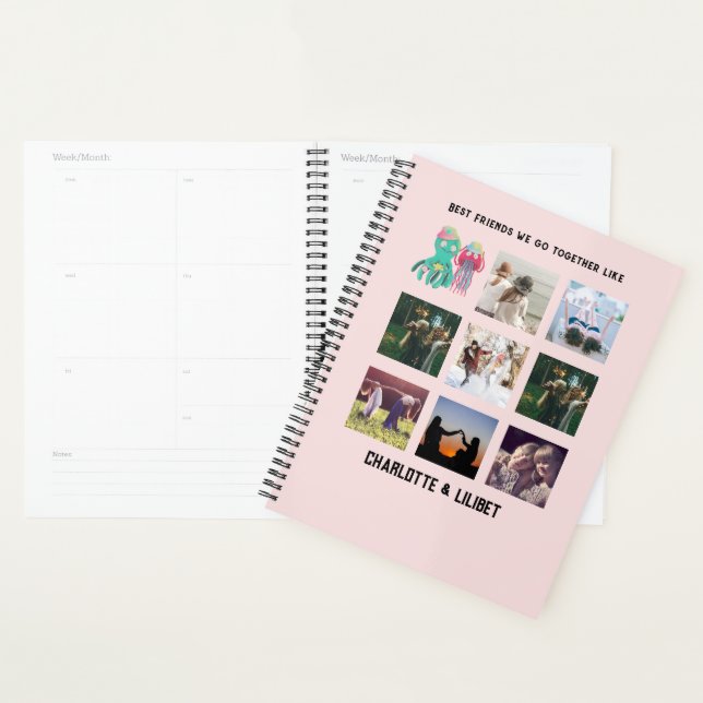 BFF Photo Collage Jellyfish Octopus Custom Gift Planner (Display)