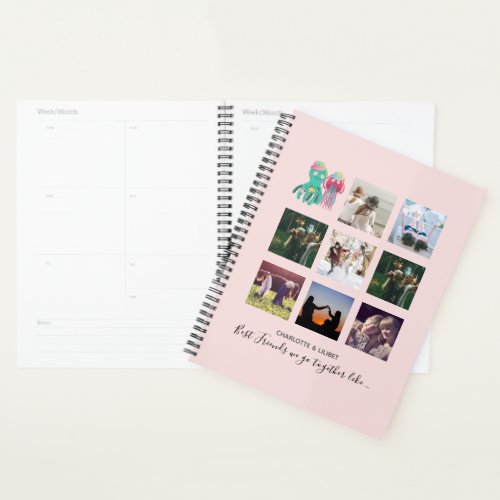 BFF Photo Collage Jellyfish Octopus Custom Gift Planner