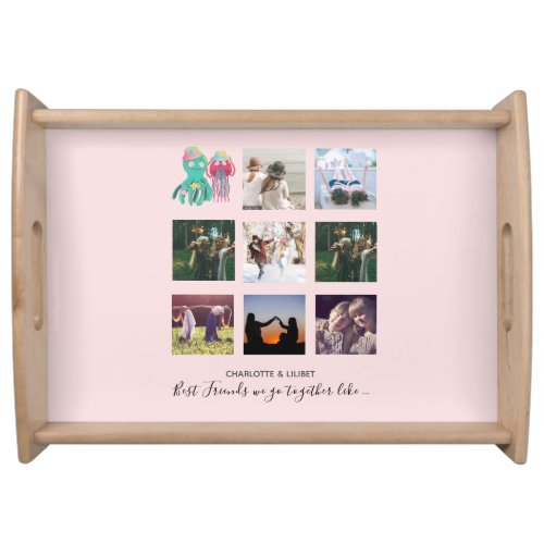 BFF Photo Collage Jellyfish Octopus Custom Gift Serving Tray