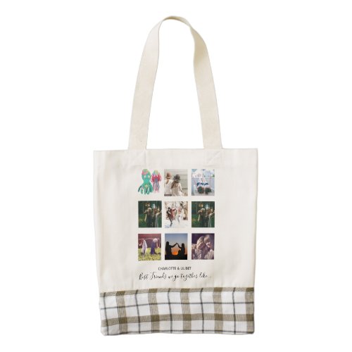 BFF Photo Collage Jellyfish Octopus Custom Gift Zazzle HEART Tote Bag