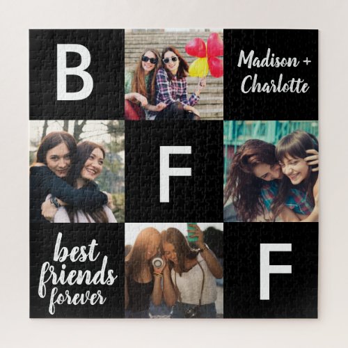 BFF Photo Collage Names Best Friends Forever Jigsaw Puzzle