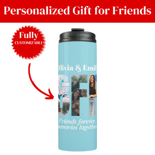 BFF Photo Collage Thermal Tumbler Gifts for Friend