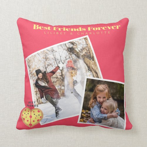 BFF Photo Gift PIZZA Cute Kawaii Friendship        Throw Pillow