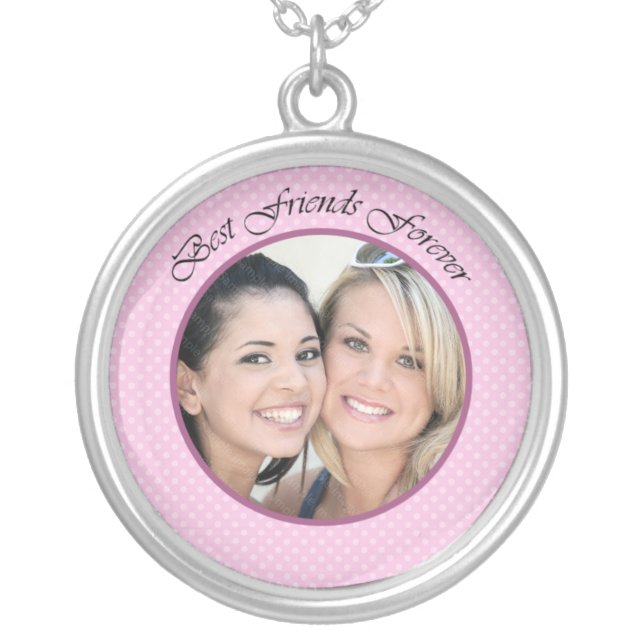 BFF Photo Silver Plated Necklace (Front)