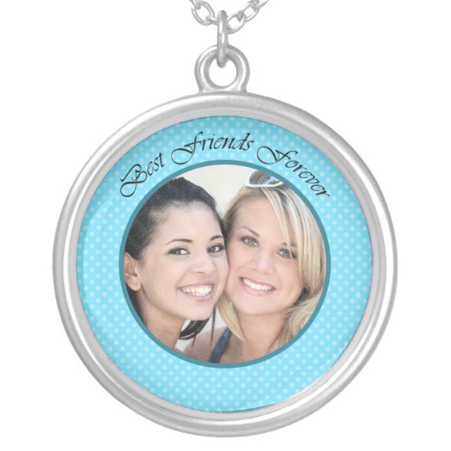 BFF Photo Silver Plated Necklace (Front)