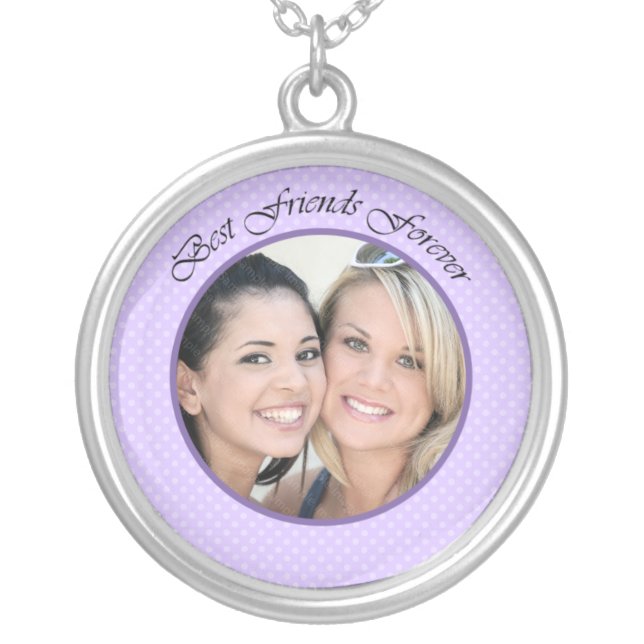 BFF Photo Silver Plated Necklace (Front)