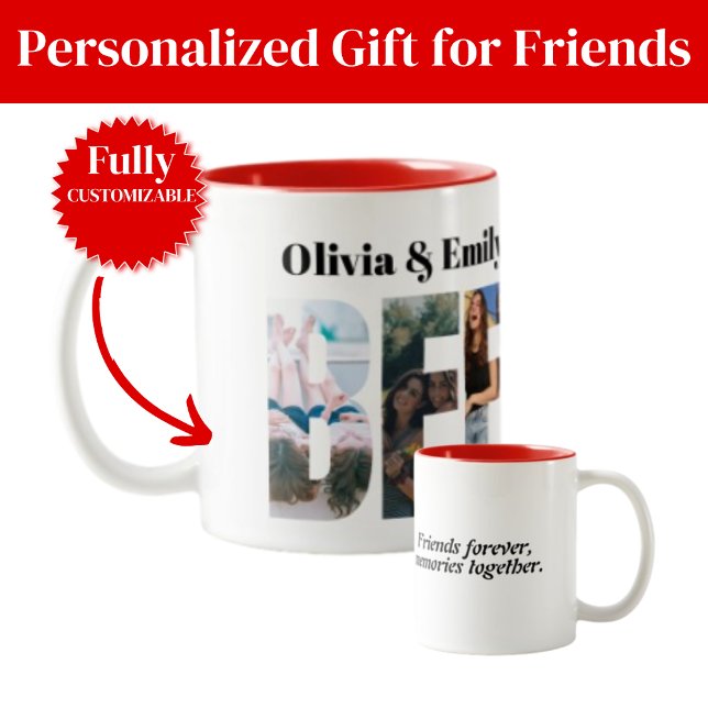 BFF Photo Two-Tone Mug – Personalized Gift (BFF Photo Two-Tone Mug – Personalized Gift)