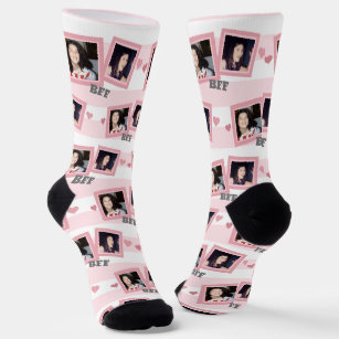 BFF Pink Two Photo Socks