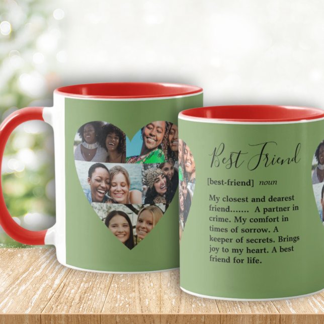 BFF Quote Photo Heart Collage Colorful Mug (Creator Uploaded)