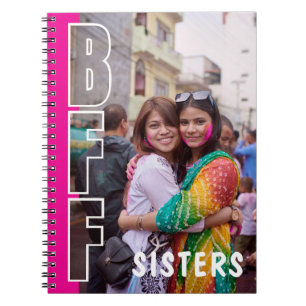 BFF Sisters Photo Illusion Magenta Notebook