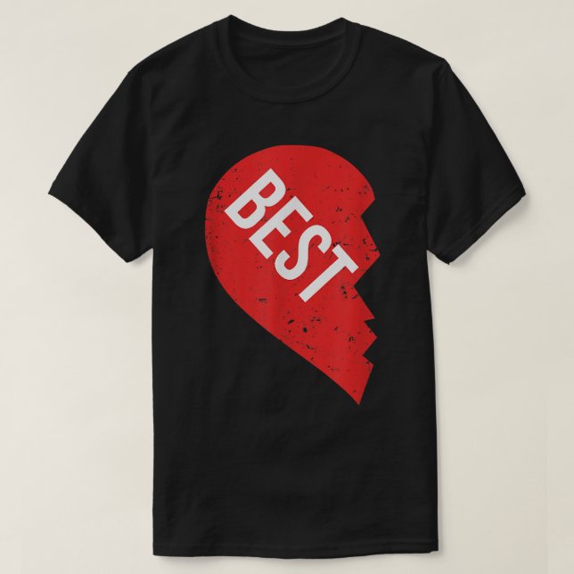 BFF Tees Best Half Of Heart Best Friends  (Design Front)