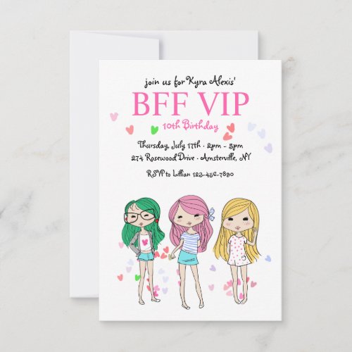 BFF VIP Birthday Party Invitation