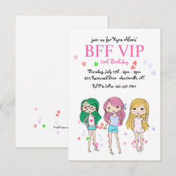 BFF VIP Birthday Party Invitation | Zazzle