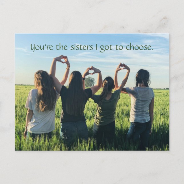 BFFs | Best Friends Forever Sisters Quote Postcard (Front)