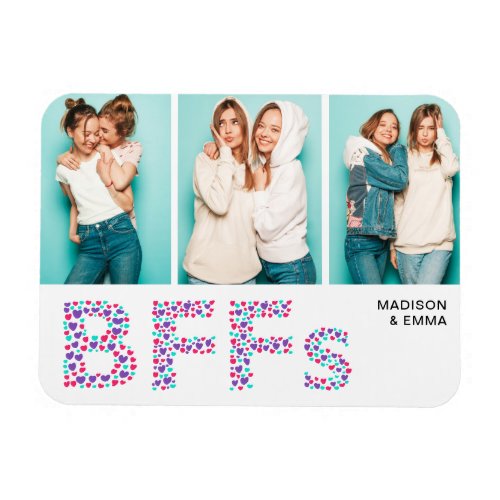 BFFs Best Friends Photo Personalized Name Girly Magnet