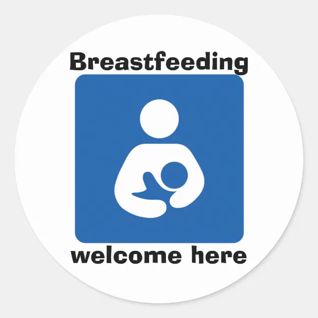 Bficon Med Breastfeeding Welcome Here Classic Round Sticker Zazzle