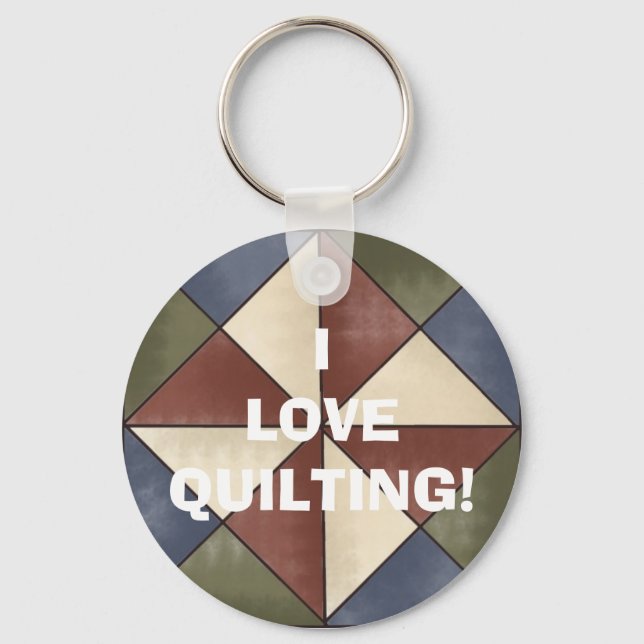 bg (603), ILOVEQUILTING! Keychain (Front)