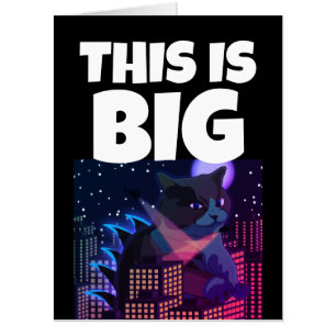 BG CAT NEW YORK FUNNY GIANT GREETING CARD