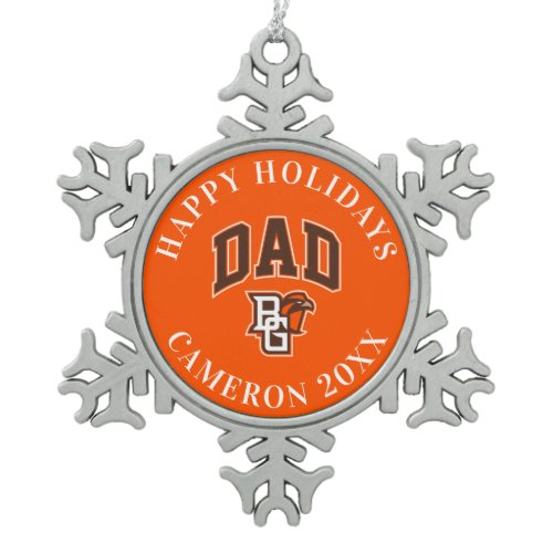 BG Dad Snowflake Pewter Christmas Ornament