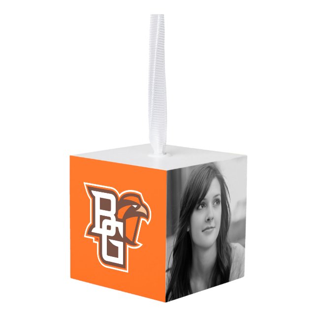 BG Falcons Cube Ornament (Back Angled)
