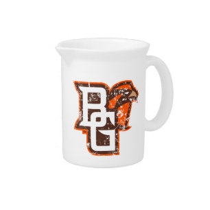 BG Falcons Distressed Beverage Pitcher