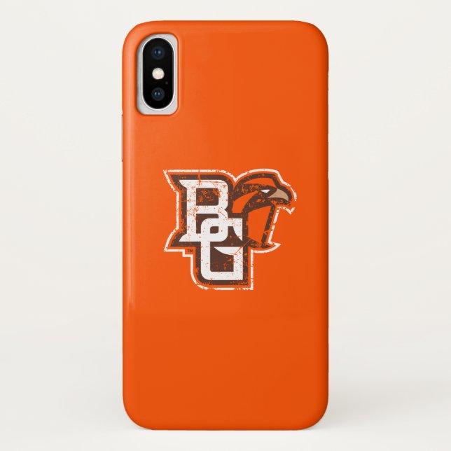 BG Falcons Distressed Case-Mate iPhone Case (Back)
