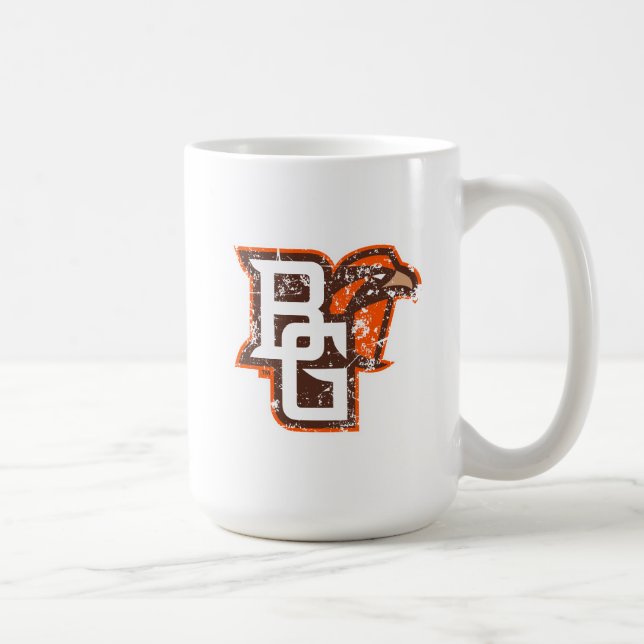 BG Falcons Distressed Coffee Mug (Right)