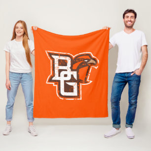 BG Falcons Distressed Fleece Blanket