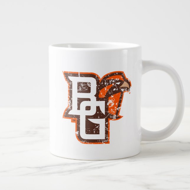 BG Falcons Distressed Giant Coffee Mug (Right)