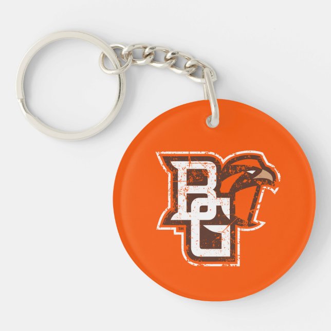 BG Falcons Distressed Keychain (Front)