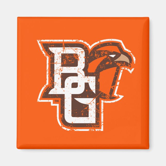 BG Falcons Distressed Magnet (Front)