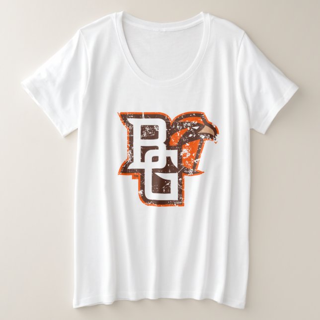 BG Falcons Distressed Plus Size T-Shirt (Design Front)