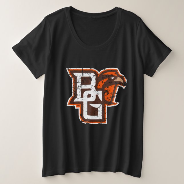 BG Falcons Distressed Plus Size T-Shirt (Design Front)