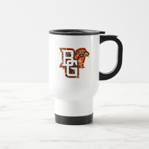 BG Falcons Distressed Travel Mug