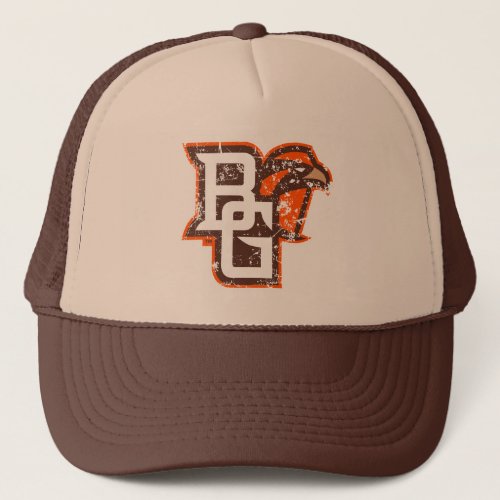 BG Falcons Distressed Trucker Hat