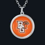 BG Falcons Silver Plated Necklace<br><div class="desc">Check out these Bowling Green State University Designs! Show off your BGSU pride with these new University products. These make the perfect gifts for the Bowling Green student, alumni, family, friend or fan in your life. All of these Zazzle products are customizable with your name, class year, or club. Talons...</div>