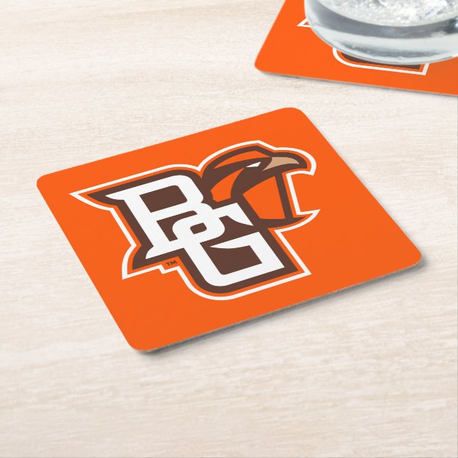 BG Falcons Square Paper Coaster (Angled)